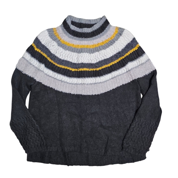 Caslon Sweaters - CASLON Nordic Round Striped Sweater Womens Large L
